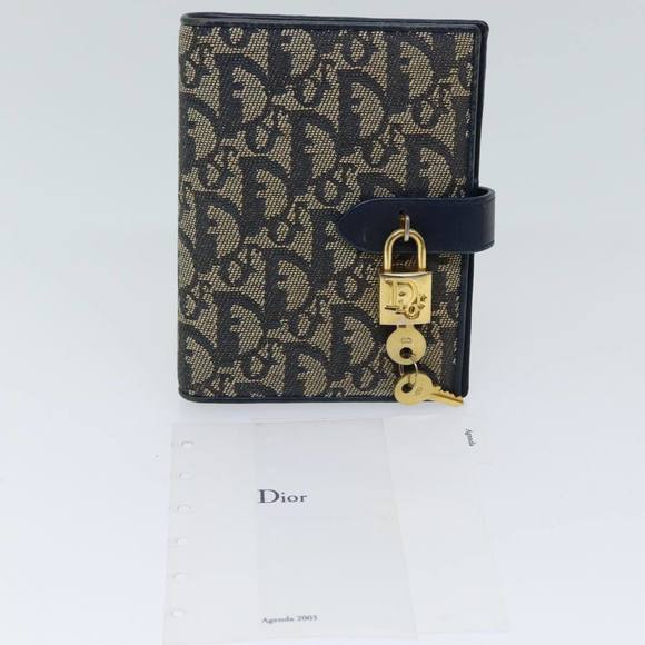 Christian Dior Trotter Canvas Day Planner Cover Navy Auth 69722 - Picture 12 of 16